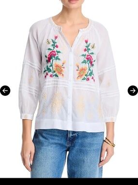 NWT Johnny Was Embroidered Blouse